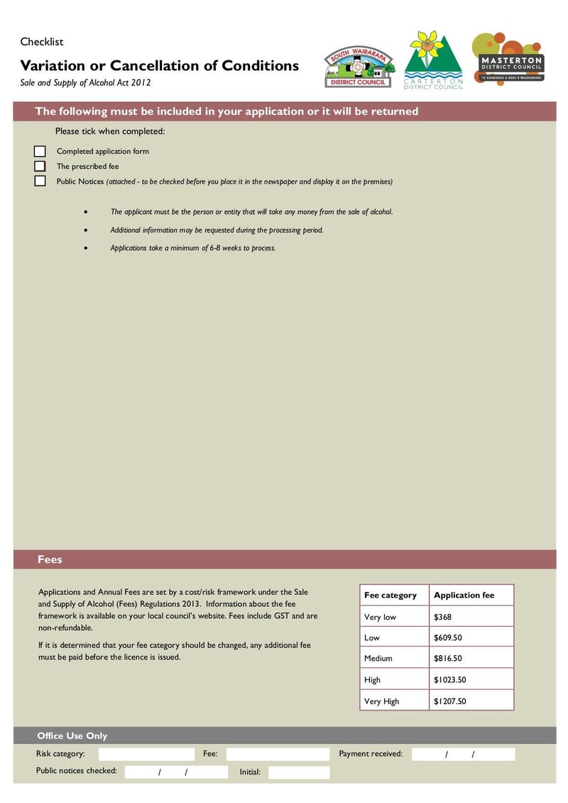 Large thumbnail of Application for Variation or Cancellation of Conditions - Sep 2018