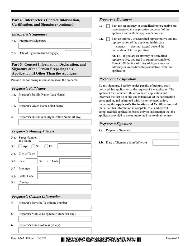 Large thumbnail of Form I-765 - Feb 2020