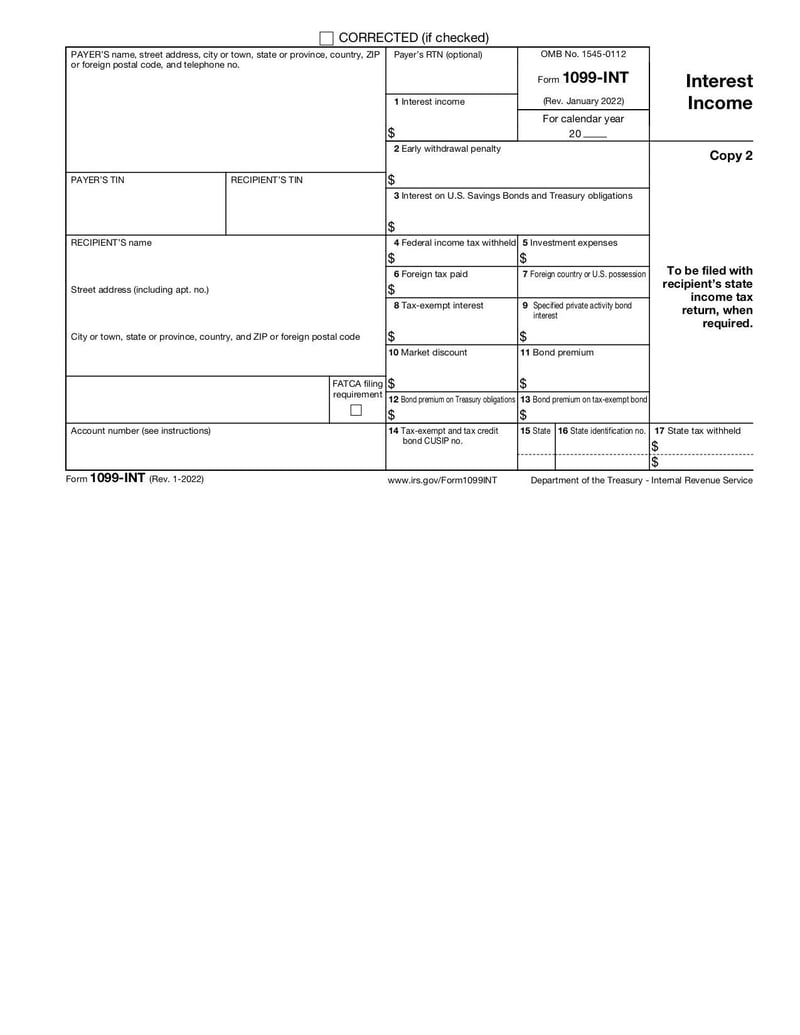 Large thumbnail of Form 1099-INT - Jan 2022