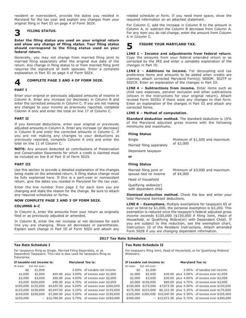 Large thumbnail of Maryland Form 502X - Dec 2017