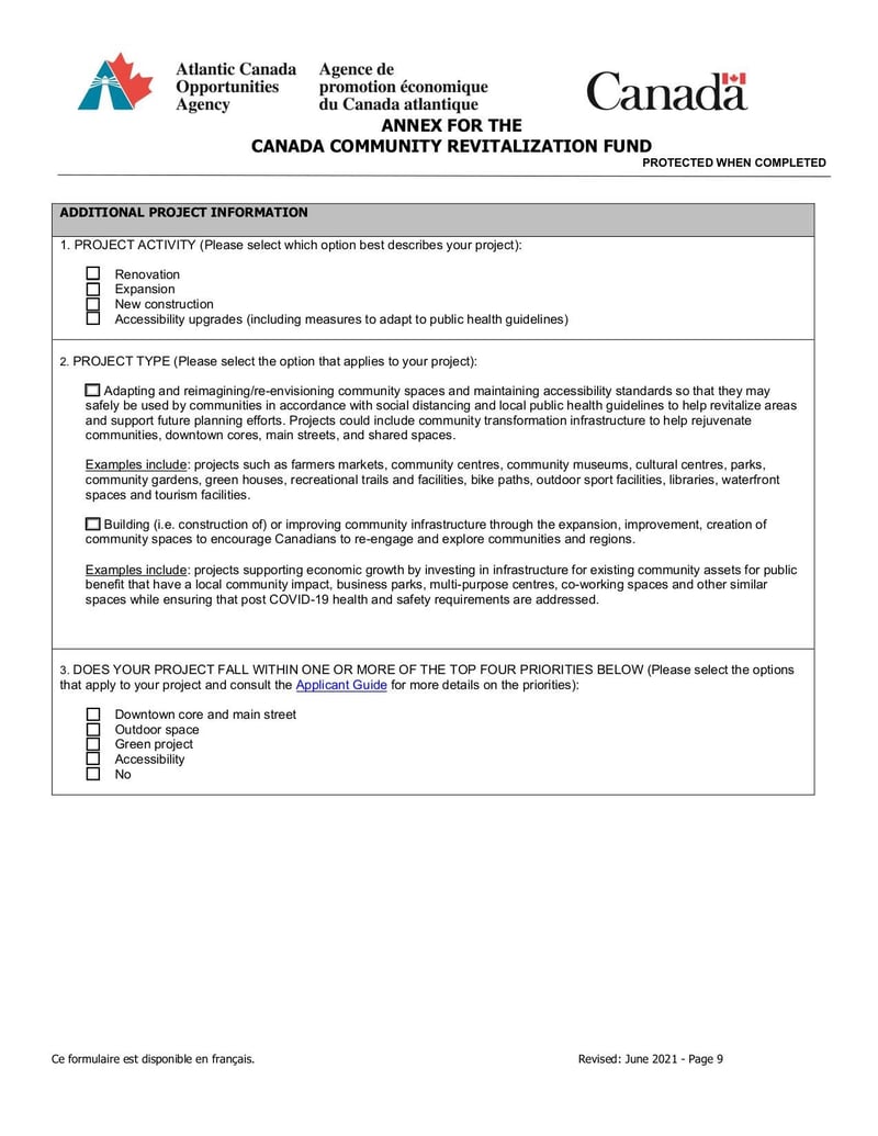 Large thumbnail of Canada Community Revitalization Fund (CCRF) Application Form - Jul 2021