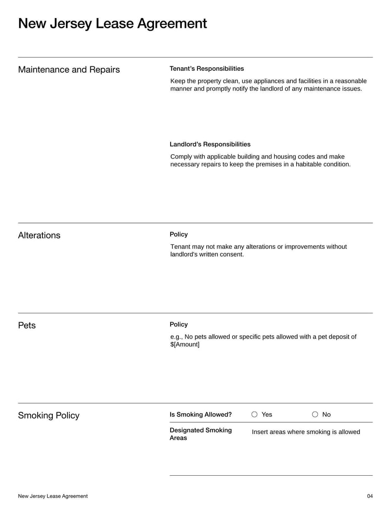 New Jersey Lease Agreement | Fill and sign online with Lumin for Free Printable Lease Agreement Nj