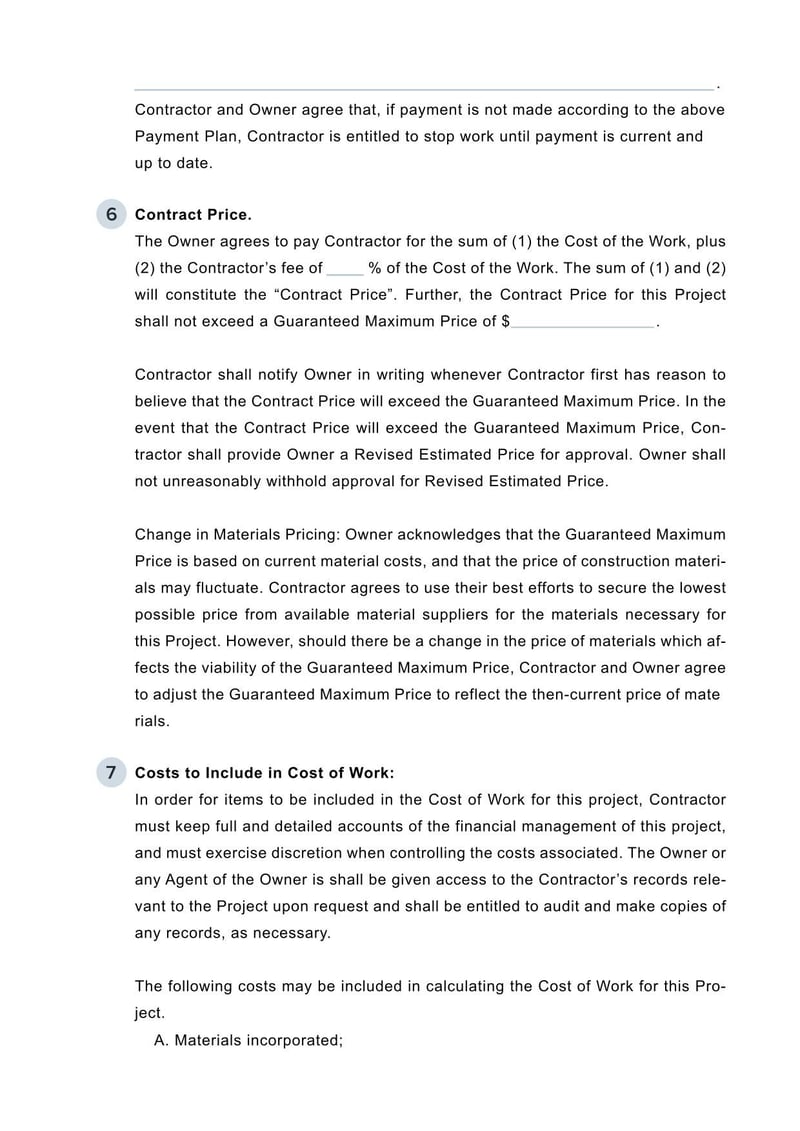 Large thumbnail of Time and Materials for Construction Contract Template