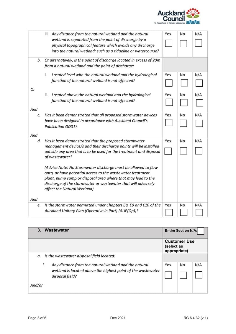 Large thumbnail of Wetland Fast Track Consent Checklist - Dec 2021