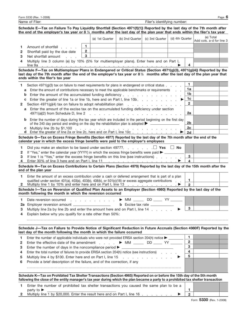 Large thumbnail of Form 5330 - Jan 2008