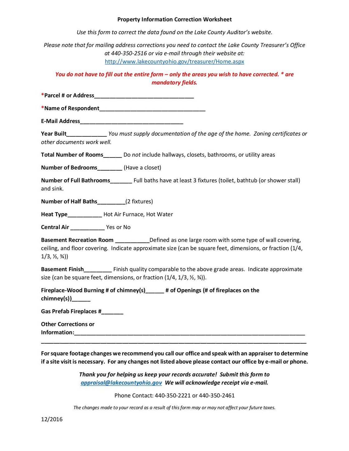 Property Information Correction Worksheet | Fill and sign online with Lumin