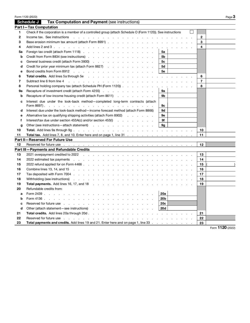 Large thumbnail of Form 1120 - Jan 2022