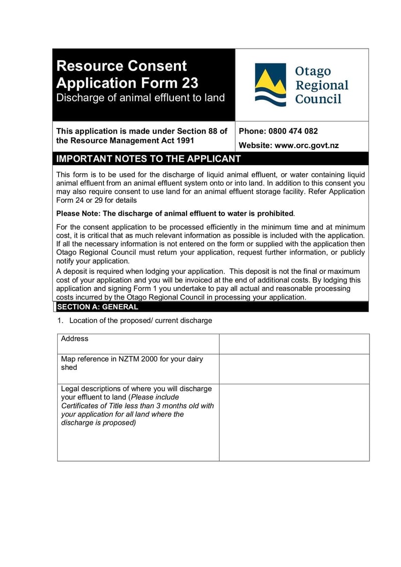 Large thumbnail of Resource Consent Application Form 23 - Jul 2022