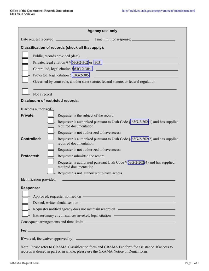 Large thumbnail of GRAMA Request Form - Aug 2016