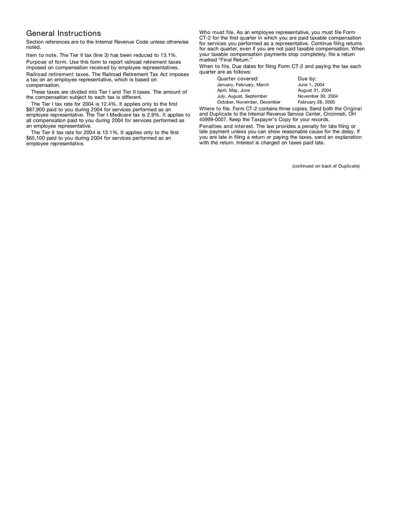 Large thumbnail of Form CT-2 - Jan 2004