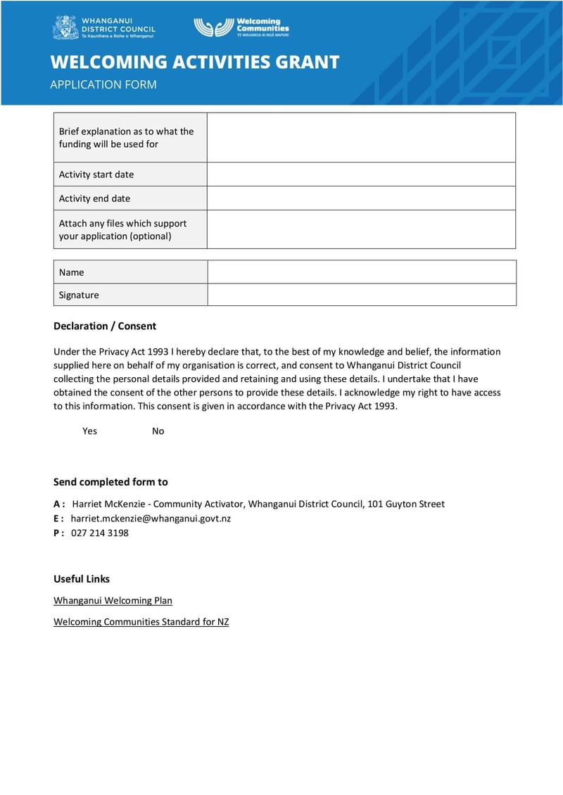 Large thumbnail of Welcoming Activities Grant Application Form - Jul 2022