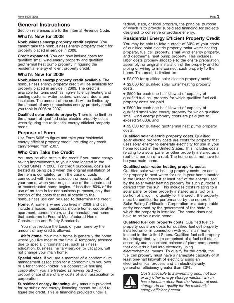 Large thumbnail of Form 5695 - Jan 2008