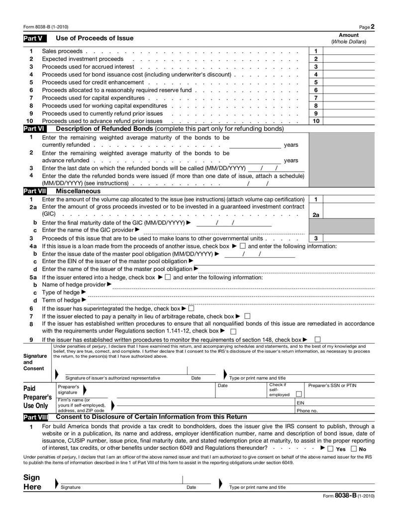 Large thumbnail of Form 8038-B - Jan 2010