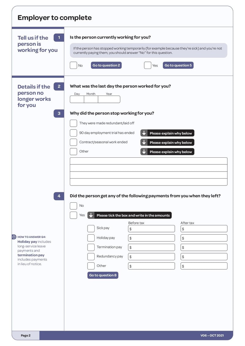 Large thumbnail of Employment and Earnings Information for Applications – V06 Form - Oct 2021