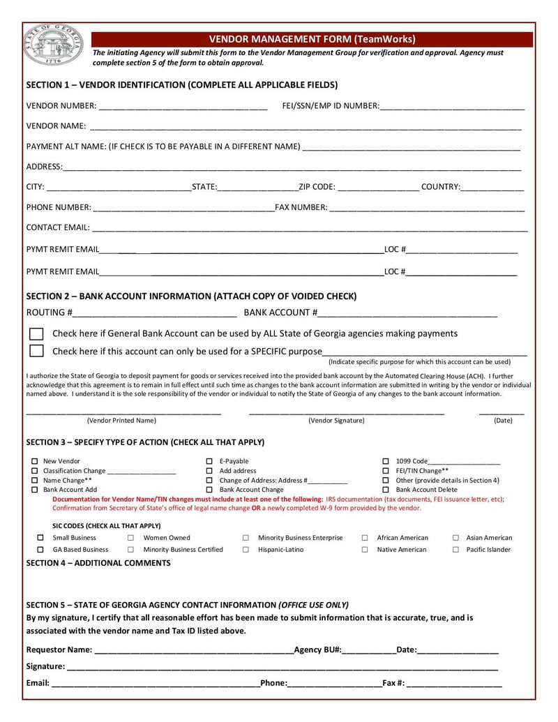 Large thumbnail of Vendor Management Form - Jun 2017
