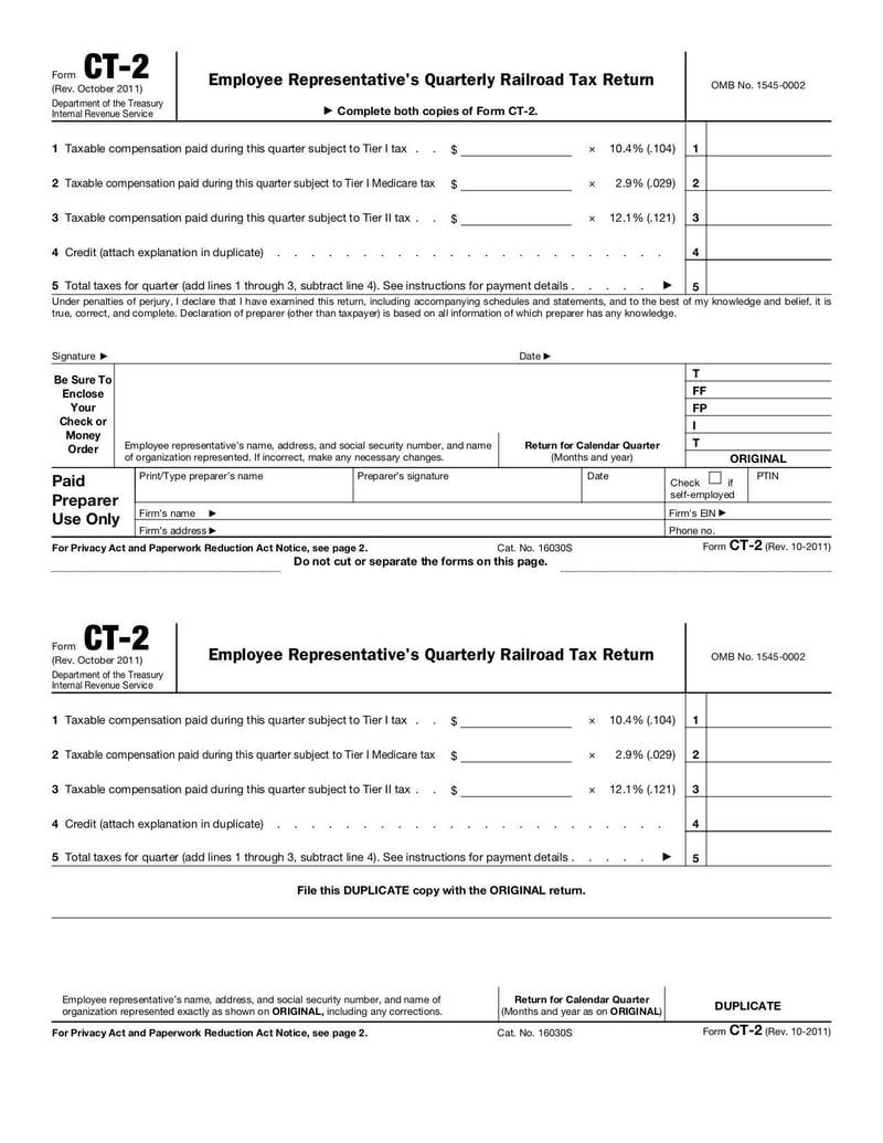 Large thumbnail of Form CT-2 - Oct 2011