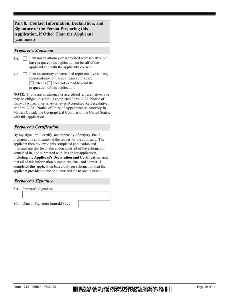 Large thumbnail of Form I-212 - Mar 2022