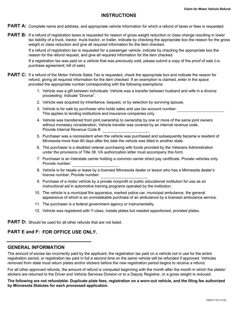 Large thumbnail of Form PS2511 (2019)