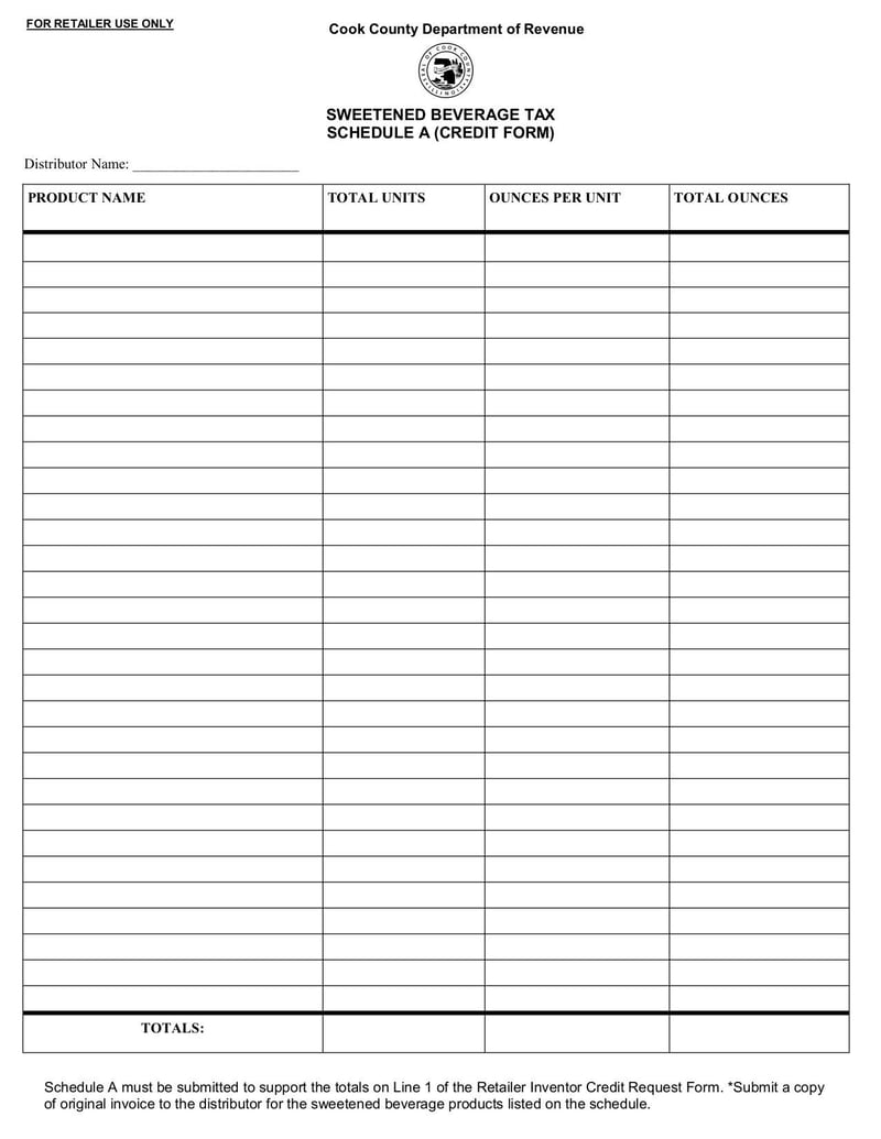 Large thumbnail of Sweetened Beverage Tax Close Out Process Forms and Schedules - Nov 2017