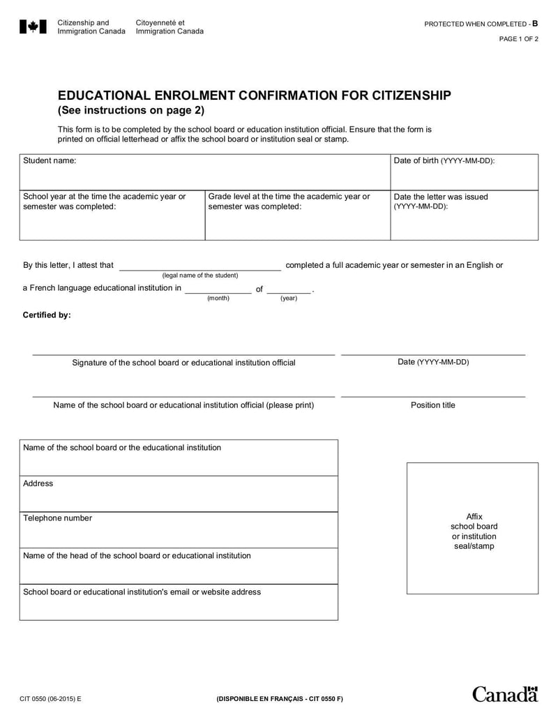 Large thumbnail of Form CIT 0550 E - Jun 2015