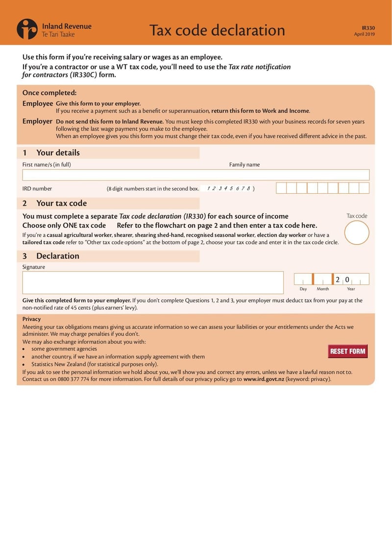 Large thumbnail of Form IR330 - Apr 2019