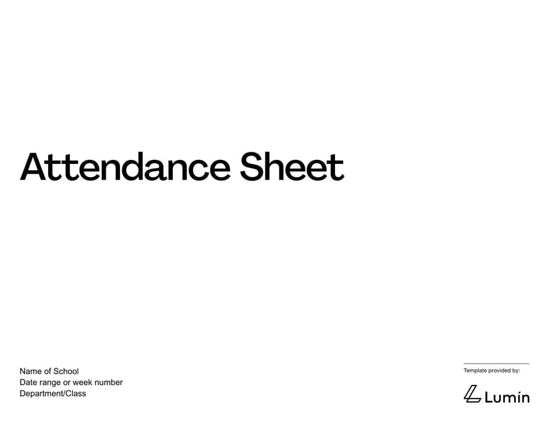 Attendance Sheet Template for keeping track of attendance records