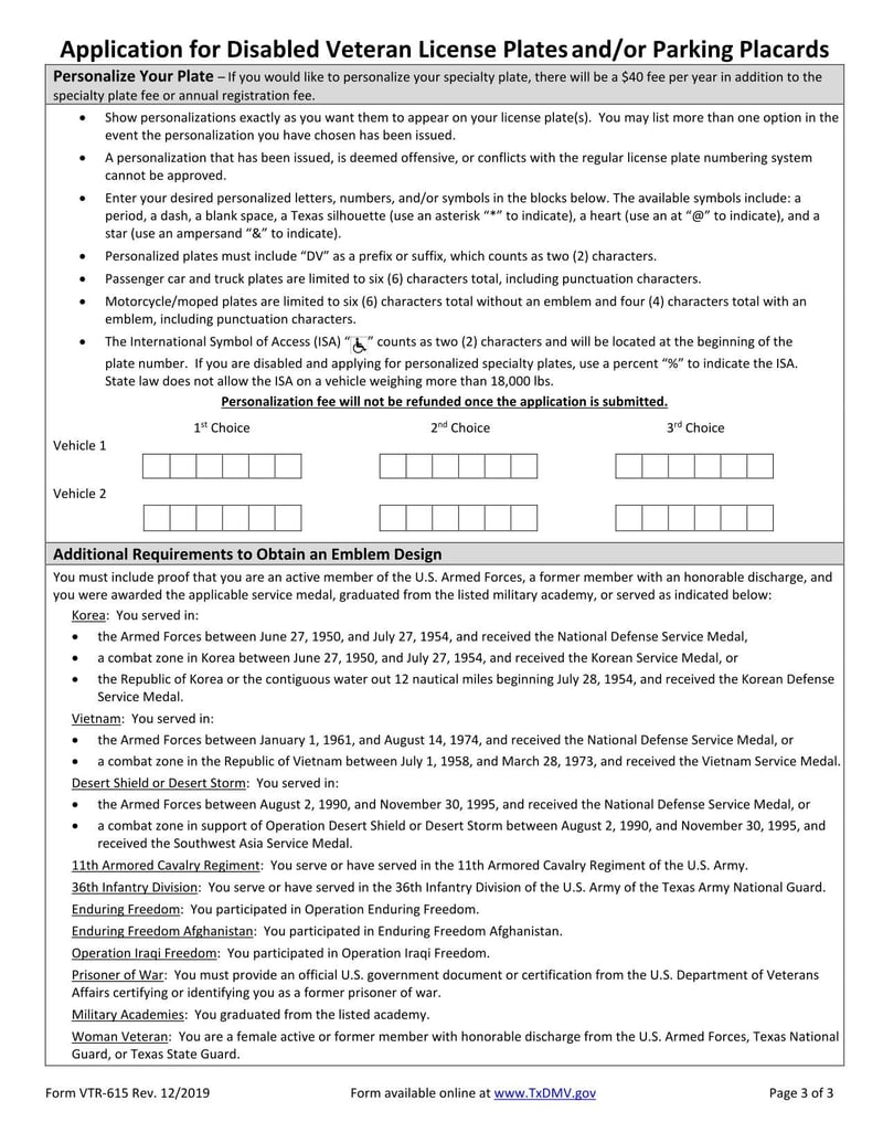 Large thumbnail of Form VTR-615