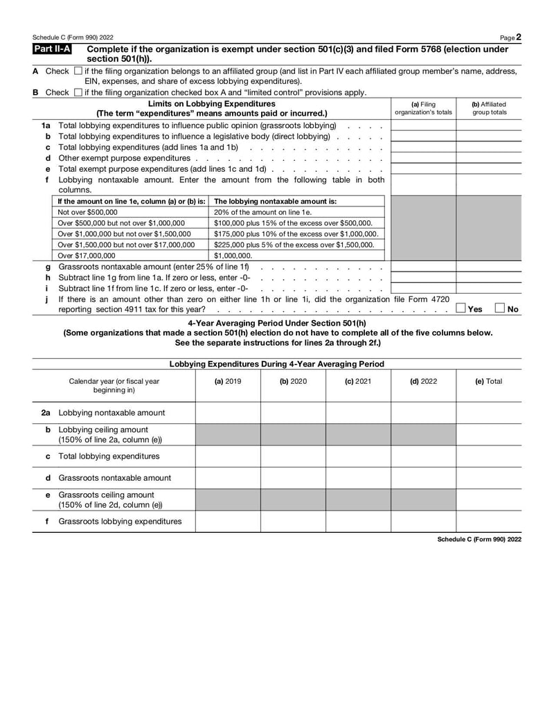 Large thumbnail of Schedule C (Form 990) - Jan 2022