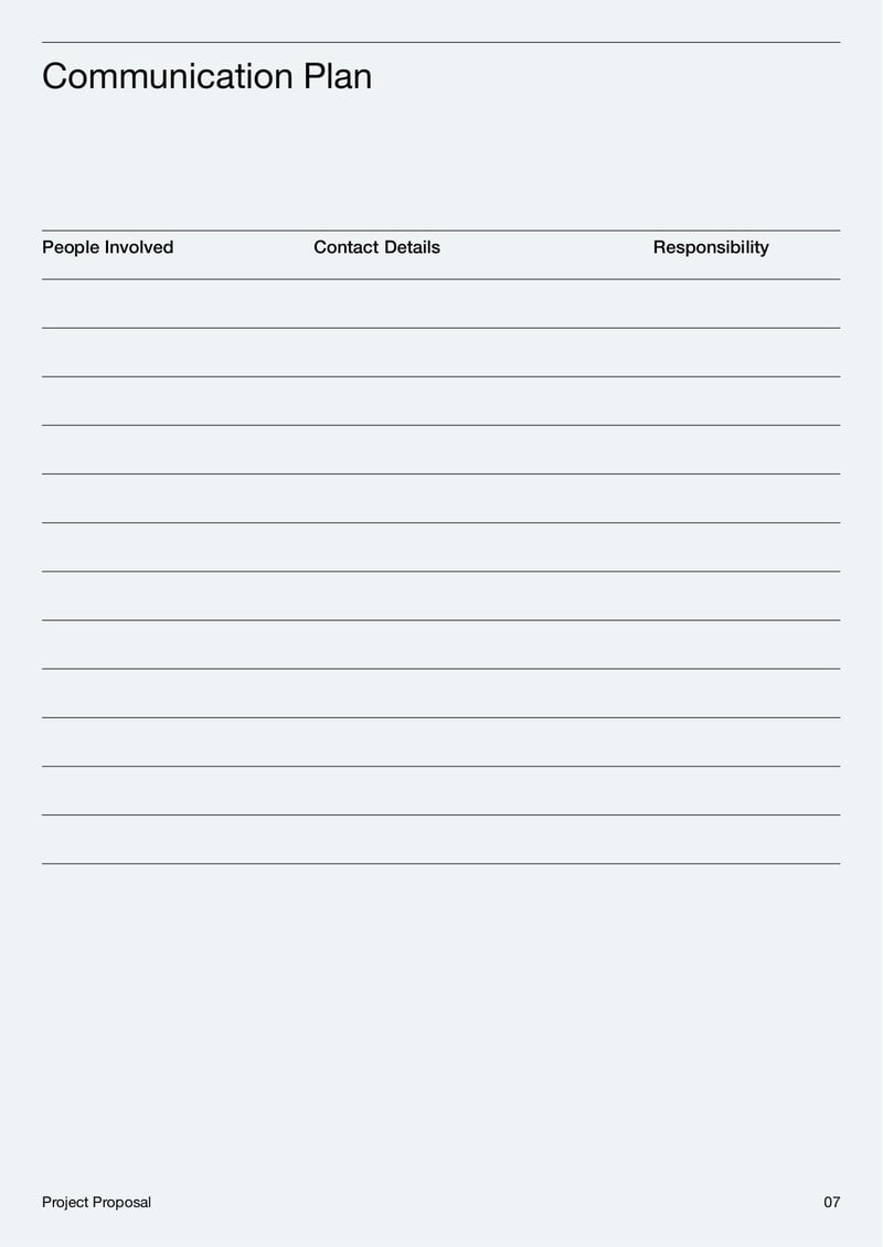 Generic Project Proposal Template for outlining project objectives, scope, and deliverables