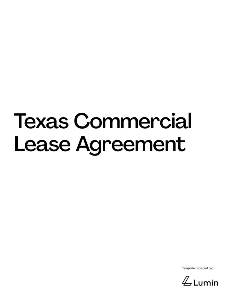Commercial Lease Agreement Texas for detailing lease terms for renting commercial property in Texas