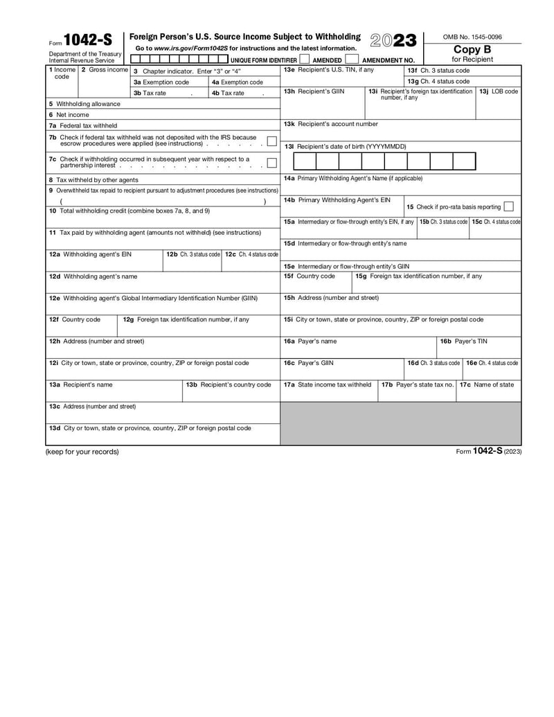 Large thumbnail of Form 1042-S - Jan 2023