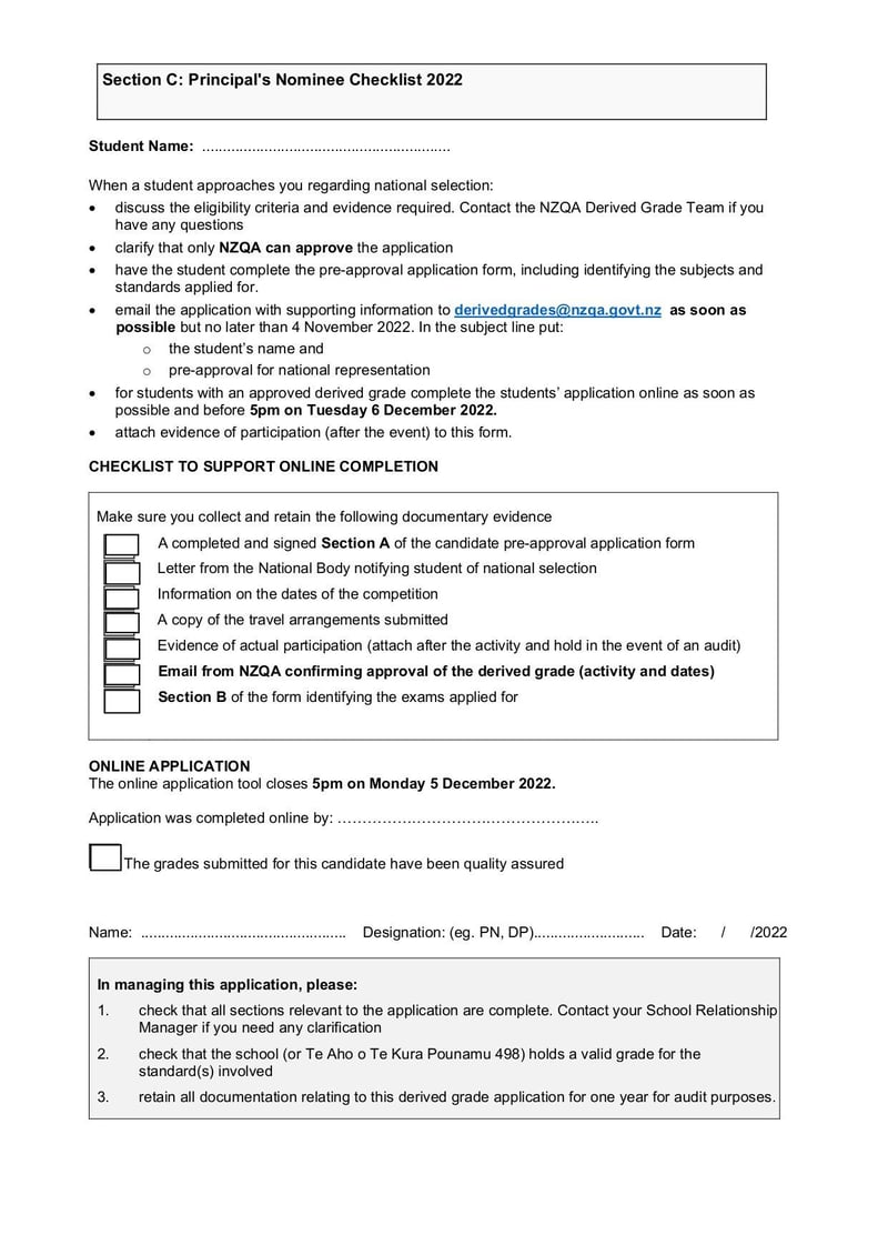 Large thumbnail of Derived Grade National Selection Pre Approval Application Writeable - Nov 2022