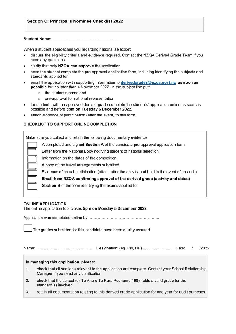 Thumbnail of Derived Grade National Selection Pre Approval Application Writeable - Nov 2022 - page 3