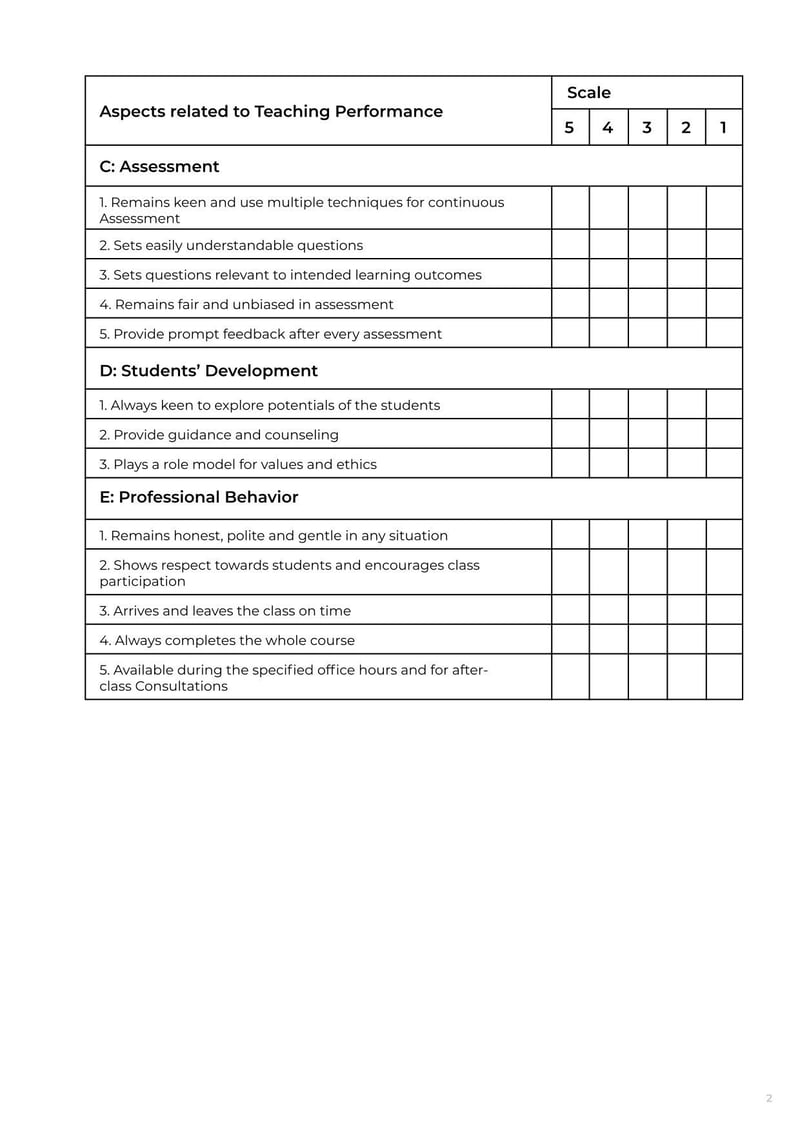 Large thumbnail of Teacher Performance Evaluation Template