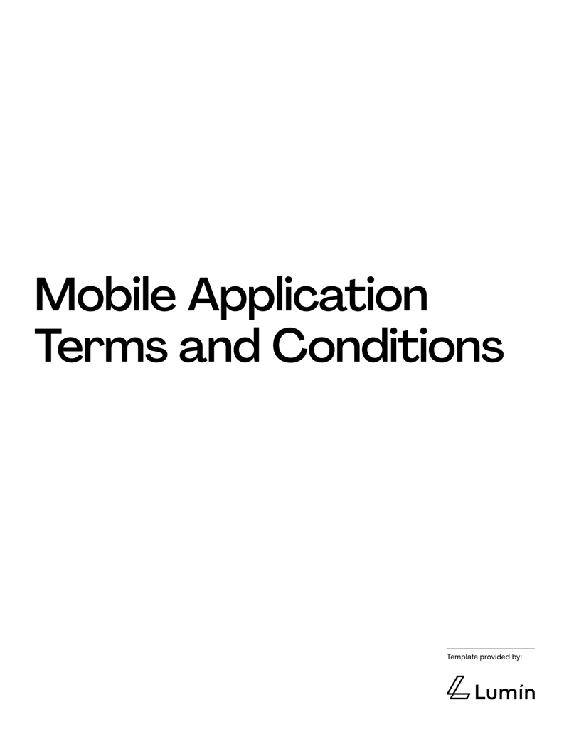 Mobile App Terms and Conditions setting app usage terms, privacy rules and user responsibilities