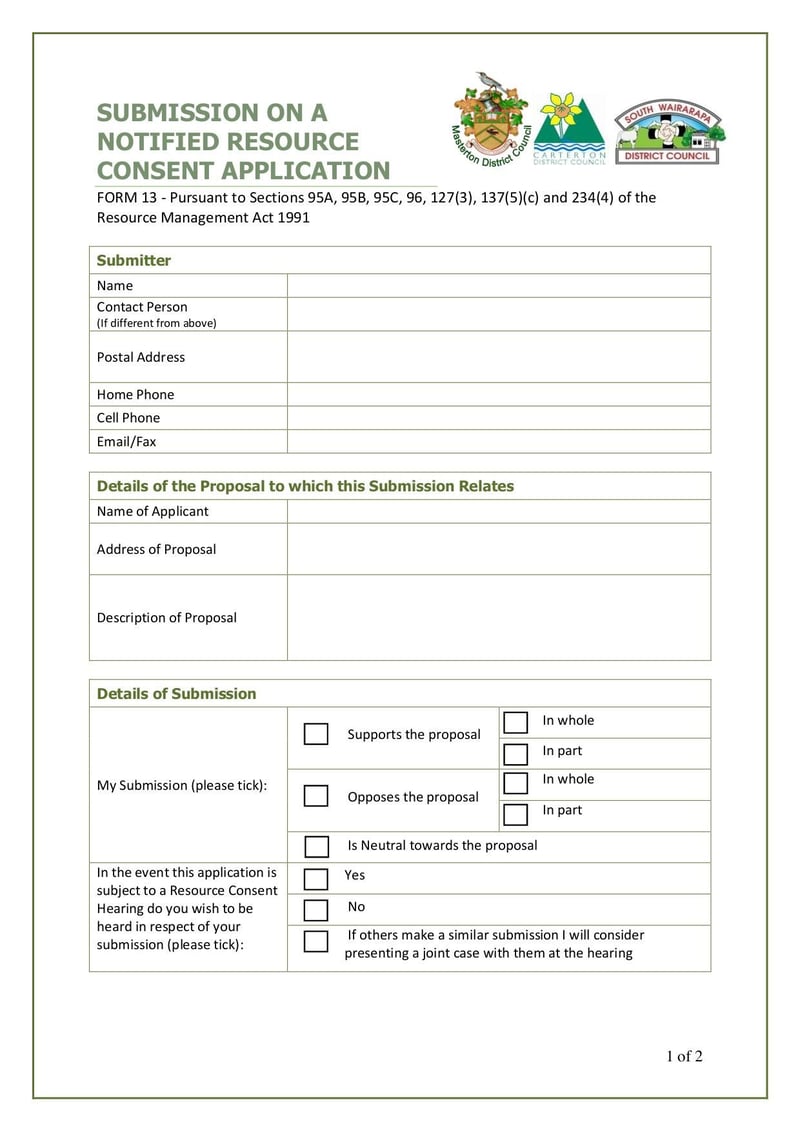 Large thumbnail of Wairarapa Submission on a Notified Resource Consent Application - Nov 2012