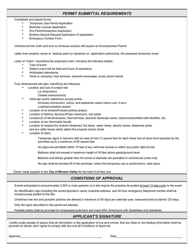 Large thumbnail of Major Temporary Use Permit Application Form - Feb 2011