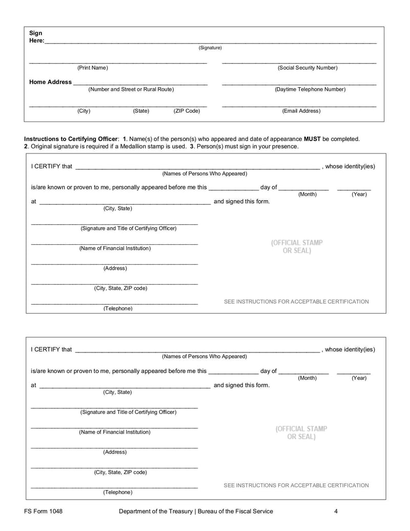 Large thumbnail of FS Form 1048 - Jul 2020