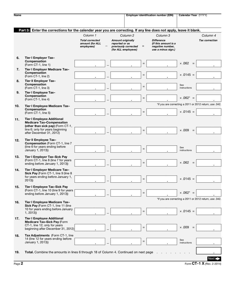 Large thumbnail of Form CT-1X - Feb 2014