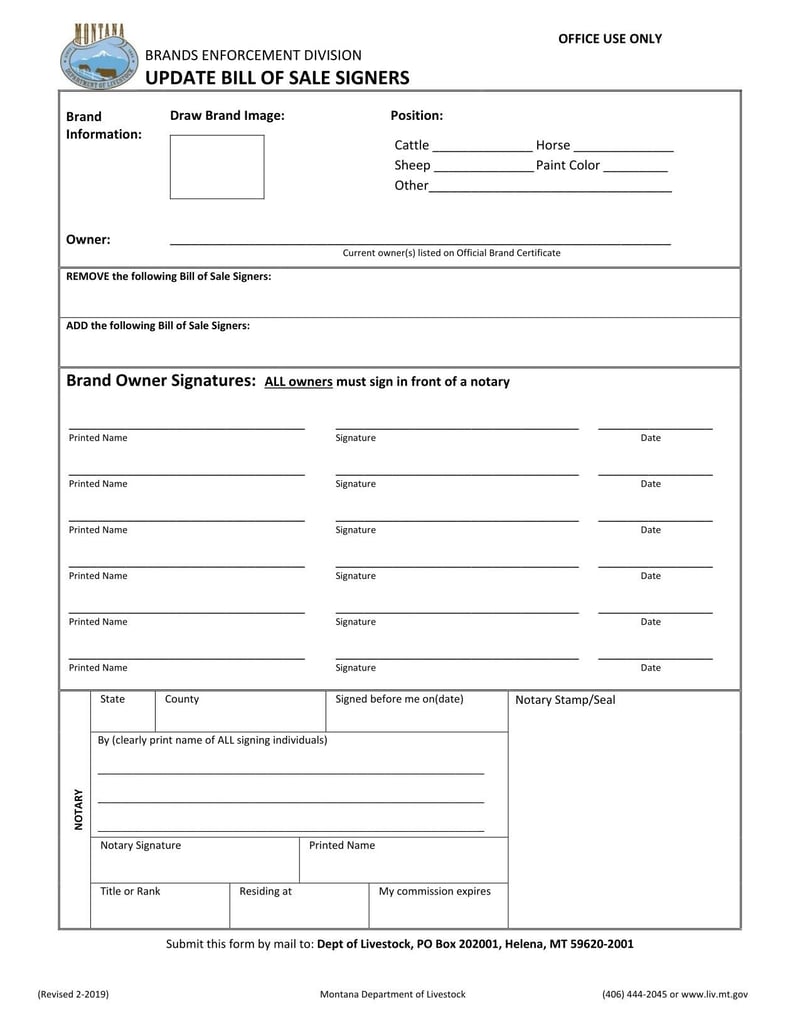 Large thumbnail of Montana Update Bill of Sale Signers