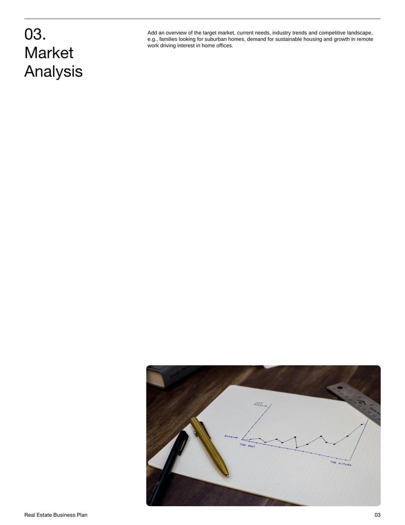 Real Estate Business Plan for strategizing sales, marketing, and operations in real estate