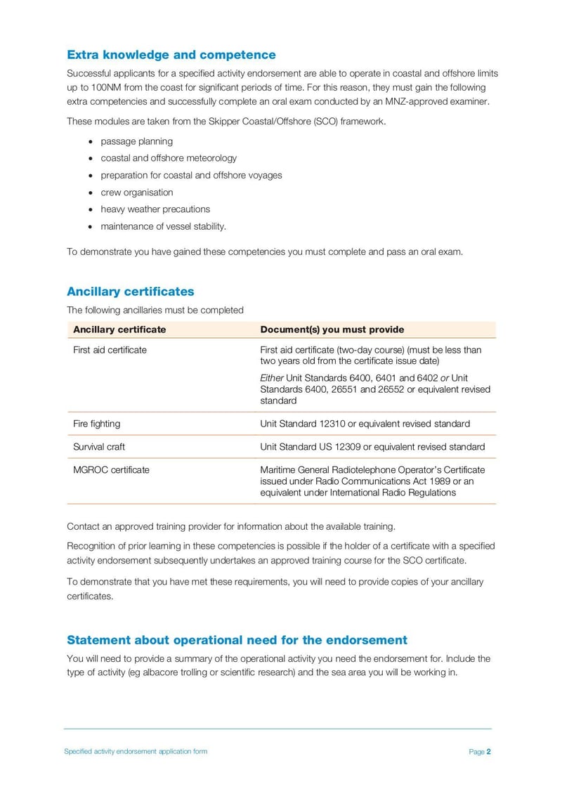 Large thumbnail of Specified Activity Endorsement Application Form - Jun 2019