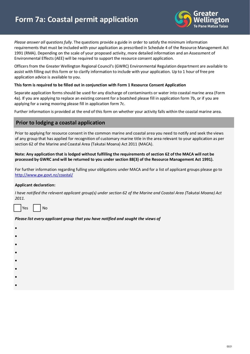 Large thumbnail of Form 7a Coastal Permit Application - Mar 2022