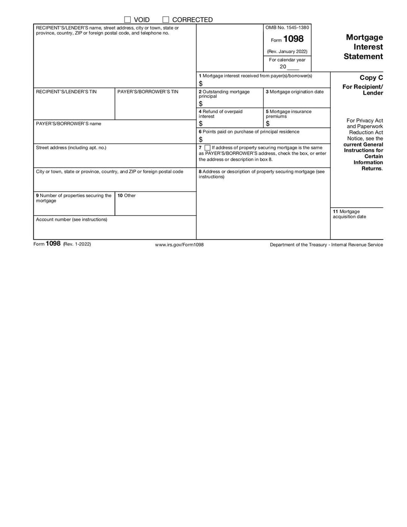 Large thumbnail of Form 1098 - Jan 2022
