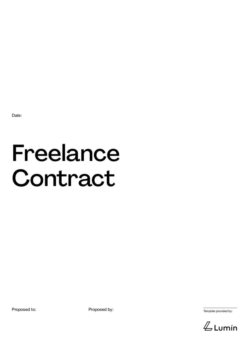 Freelance contract template for outlining terms and conditions between freelancers and clients
