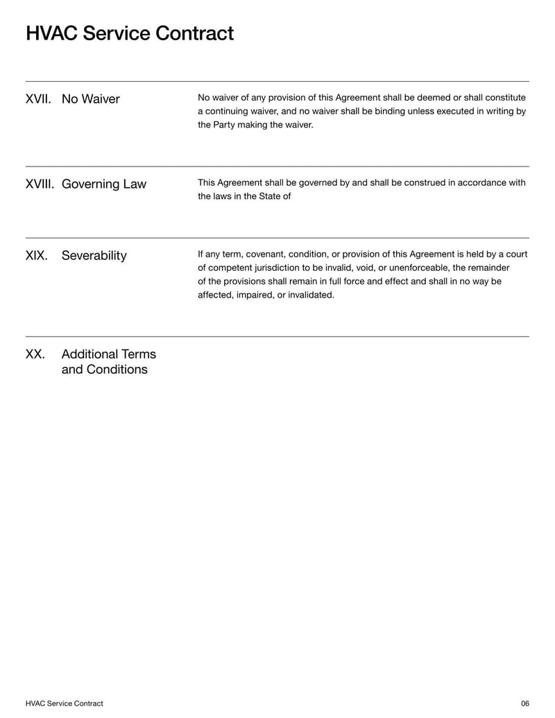 Large thumbnail of HVAC Service Contract Template