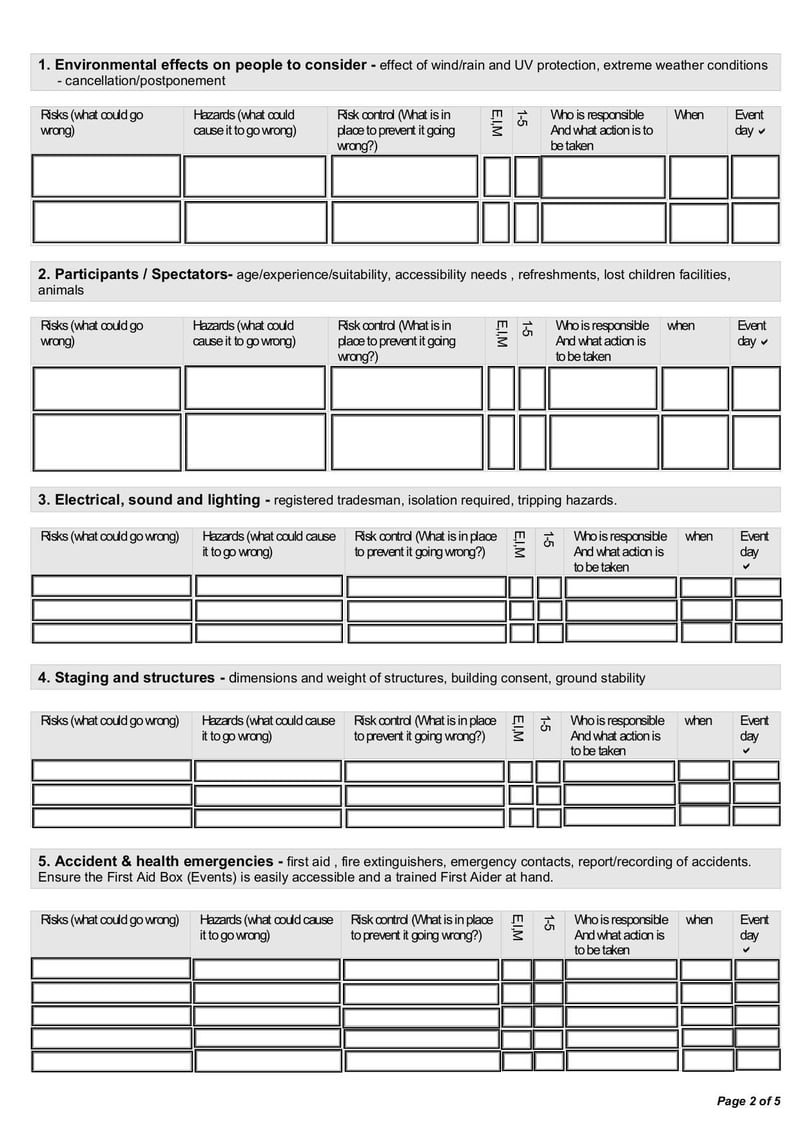 Large thumbnail of Event Hazard Management Form - Aug 2018