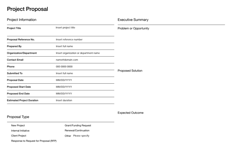 Project Proposal Template | Fill and sign online with Lumin