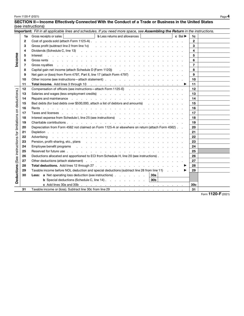 Large thumbnail of Form 1120-F - Jan 2022