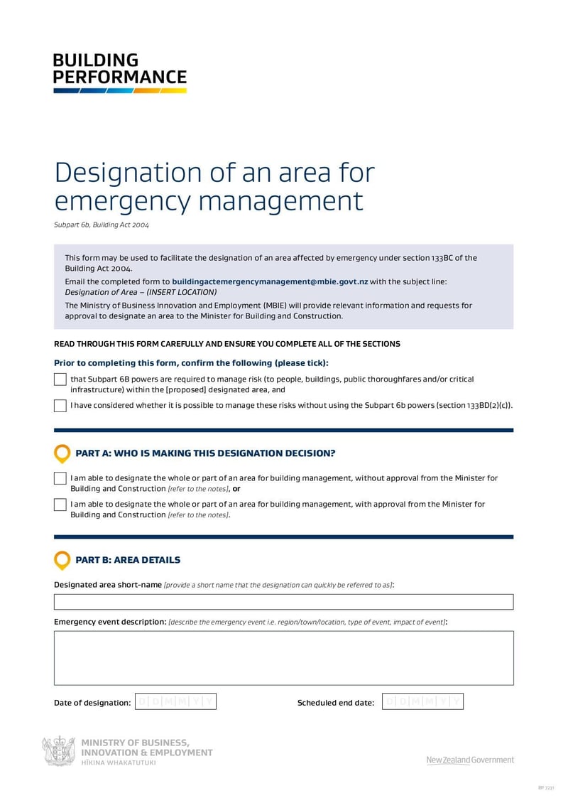 Large thumbnail of Request to Designate an Area for Emergency Management - May 2022